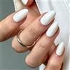 Bryxora 30 Pezzi Unghie Finte a Pressione Medie a Mandorla Bianche, Unghie Artificiali con Kit Completo Accessori Manicure per Manicure Fai Da Te