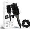 O-Kinee Spazzola Capelli Ricci Styling,Nero Curly Hair Brush con Elastico,Acconciature Antistatica,Capelli Bagnati e Asciutti,per Capelli Ricci e per la Cura del Volume,Haus Dekoration