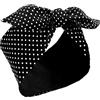 HICARER Fascia di Capelli a Pois Fascia per Bandana Accessori per Capelli per Costume Anni '50, Fascia Larga con Fiocchi per Donne e Ragazze (Nero, Piccoli Punti)