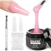 Imtiti Gel strutturante per unghie in gel, gel 3 in 1 per prolungamento, forte lampada UV LED per la guarigione delle unghie per la casa fai da te professionale (rosa chiaro 15 g)
