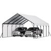 VEVOR Tendone per Posto Auto in Metallo 5,8 x 7,45 m, Coperto Grande per Veicoli Garage da Esterno con Struttura in Acciaio, Tenda Posto Auto Pareti Laterali Rimovibili, Tettoia per Auto Barche Camion