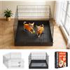 VEVOR Box per Cani da 61 cm a 4 Pannelli Pieghevole con Base Imbottita, Recinzione Metallica per Interni con Porta, Colore Nero, Uso Domestico Allenamento Cuccioli e Altri Animali di Piccola Taglia
