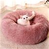 MDDK DY Cuccia Cane Interno 50 cm, Cuccia per Gatti Morbida Rotonda Pelle Rosa