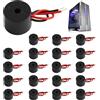 Fllyvly Pack di 20 Cicalini Elettronici di Allarme, vehicle inverso buzzer,Buzzer Elettronico 3-12V 85 dB, Suono Continuo, per Dispositivi Elettronici, Lunghezza Cavo 50 mm, Materiale ABS Ignifugo