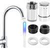 Wafuesh Set di 2 accessori per rubinetto a LED versatili: indicatore automatico dell'acqua a 3 colori per cucina e bagno, risparmio d'acqua ecologico in ABS durevole, blu acqua fredda, verde acqua calda