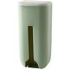 Kukyller Porta sacchetti di plastica, dispenser per sacchetti della spesa multipli di grande capacità, organizer per la conservazione della spesa, per montaggio a parete, per, camera da (Verde nordico)
