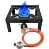 hzexun Fornello a Gas da Campeggio,Gas Ghisa 6 KW Con tubo da 1,5 m riduttore pressione da 50 bar per Escursionismo Picnic