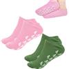 Vxiwscy 2 Paia-Calze silicone, Calzini silicone per cura piedi, Calze Idratanti Intensive con Design Antiscivolo, Adatte per Uomini e Donne, Ideali per Uso Domestico e in Viaggio, Taglia 36 (Rosa e Verde)