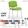 SEIPO LOOK SOFT L0136C Sedie imbotitte impilabile telaio cromato SEIPO ECOPELLE D2 Class 1 IM