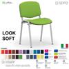 SEIPO LOOK SOFT L0136G Sedie imbotitte impilabile telaio grigio SEIPO ECOPELLE D2 Class 1 IM