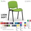SEIPO LOOK SOFT L0136N Sedie imbotitte impilabile telaio nero SEIPO ECOPELLE D2 Class 1 IM