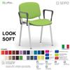 SEIPO LOOK SOFT L0137C Sedie imbotitte impilabile con copia di Braccioli telaio cromato SEIPO ECOPELLE D2 Class 1 IM