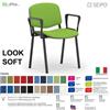 SEIPO LOOK SOFT L0137N Sedie imbotitte impilabile con copia di braccioli telaio nero SEIPO TESSUTO V Class 1 IM
