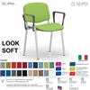 SEIPO LOOK SOFT L0137G Sedie imbotitte impilabile con copia di braccioli telaio grigio SEIPO TESSUTO V Class 1 IM