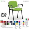 SEIPO LOOK SOFT L0137N Sedie imbotitte impilabile con copia di Braccioli telaio nero SEIPO ECOPELLE D2 Class 1 IM