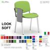 SEIPO LOOK SOFT L0138C Sedie imbotitte impilabile con tavoletta telaio cromato SEIPO ECOPELLE D2 Class 1 IM