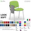 SEIPO LOOK SOFT L0138G Sedie imbotitte impilabile con tavoletta telaio grigio SEIPO TESSUTO V Class 1 IM