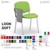 SEIPO LOOK SOFT L0138G Sedie imbotitte impilabile con tavoletta telaio grigio SEIPO ECOPELLE D2 Class 1 IM