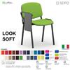 SEIPO LOOK SOFT L0138N Sedie imbotitte impilabile con tavoletta telaio nero SEIPO ECOPELLE D2 Class 1 IM