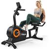 YOSUDA Cyclette da Seduta, 16 Livelli di Resistenza Magnetica, Silenziosa, Cyclette Reclinata per Casa, Sedile Regolabile, Montaggio Semplice, Display LCD e Sensori di Polso, 160kg, cyclette da casa