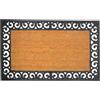 Relaxdays Tappetino cocco/gomma, con bordo, 75 x 45 cm, naturale/nero