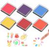 Vxiwscy Set di 6 Tamponi Colorati per Timbri - Inchiostro a Base d'Acqua, Non Tossico e Senza Acidi, Ideale per Impronte Digitali dei Bambini, Scrapbooking, Bricolage e attività Creative