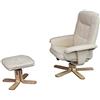Mendler Poltrona Relax reclinabile Girevole M56 Ecopelle con poggiapiedi - Avorio