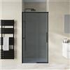 Parama Nicchia doccia 110cm scorrevole vetro 8mm fumè anticalcare profili nero opaco h200 | Gili