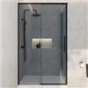 Parama Box doccia 140x80cm scorrevole profili nero opaco vetro 8mm fumè anticalcare h200 | Gili