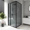 Parama Box doccia angolare rototraslante 90x90cm profili nero opaco vetro 6mm fumè anticalcare h190 | Minorca