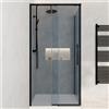 Parama Box doccia 120x90cm scorrevole profili nero opaco vetro 8mm fumè anticalcare h200 | Gili