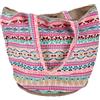 GURU SHOP Borsa a Mano Boho Shopper Tote, Borsa da Spiaggia, Borsa per la Spesa - Rosa, Unisex - Adulti, Cotone, Size:One Size, 40x45x30 cm, Borse Sadhu, Borse Hippie