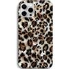 J.west Cover Compatibile con iPhone 15 Pro Max 6.7 Lusso Glitter Traslucido Trasparente Disegno Leopardo Ghepardo Perline Silicone Morbido Sottile TPU Cover