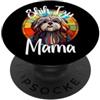 Paw Prism Lettering Co. Shih Tzu Mama - Ritratto di cane in vetro colorato PopSockets PopGrip Adesivo