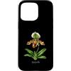 The Botany Bureau Custodia per iPhone 15 Pro Max Illustrazione della pianta dell'orchidea pantofola della signora Paphiopedilum