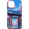 Japanese Aesthetic Styles Gifts Custodia per iPhone 12 mini Tempio giapponese Torii Gate Sakura Cherry Blossom Tori