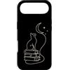 Cat Meme Shirts & Gifts HHWCo. Custodia per iPhone Air Libri per gatti Moon Celestial Book Lover Reader4 Line Art Feline