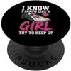 sack toss bean bag toss playing Cornhole I Know I throw Like A Girl Try To Keep Up Funny Cornhole PopSockets PopGrip Adesivo