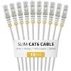 StarTech Cavo Ethernet CAT6 Slim da 25 cm Grigio, Confezione da 10, Snagless RJ45 LSZH, Cavo Patch di Rete Sottile 28AWG in Rame Puro