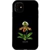 The Botany Bureau Custodia per iPhone 11 Illustrazione della pianta dell'orchidea pantofola della signora Paphiopedilum