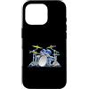 Jeff Hobrath Custodia per iPhone 16 Pro divertente, batteristi, batteria, set, cartone animato, illustrazione