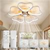 BLMYL LED Lampadario Ventilatore da Soffitto, 48W Dimmerabile Ventilatore da Soffitto con Luce e Telecomando per Soggiorno, Camera da Letto e Interni, 6 Velocità, 50CM