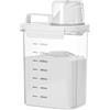 LUXECOVE Dispenser per detersivo 1800 ml, sigillato, a prova di perdite, dosatore in polvere, contenitore con scala misurino