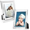 HSYTEK Set di 2 cornici per foto in vetro, 15 x 10 cm, per formato foto, 10 x 15 cm, per camera da letto, ufficio e soggiorno, regalo (trasparente)