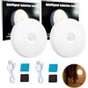Vxiwscy Set di 2 luci notturne a LED con sensore di movimento, lampada USB a 3 modalità di illuminazione, per scale, corridoi, camera da letto, cucina, 12 LED luminosi, durata prolungata, giallo caldo