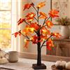 Foreverup Albero Luminoso a LED, Albero di Acero Illuminato d'Autunno con 24 Bianco Caldo, Alimentato a USB/Batteria, per Decorazioni Autunno, Natalizie, Halloween, Soggiorno, Addobbi Autunnali