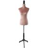 Relaxdays manichino da sarta Donna, Taglia 36/38, Regolabile 130-167 cm, Velluto, Base in Legno