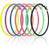 Yolev 7 Paia Orecchini a Cerchio Neon da Donna Cerchi Grandi Luminosi Vintage Leggeri Orecchini Colorati Classici Grandi Accessori Anni 80 Festa in Costume Vintage