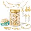 JYSO Mystery Jewelry Jar Bundle - 65 - 70 portagioie di alta qualità per donne, regalo di compleanno unico per lei (orecchini, anelli, collana dorata, pila di braccialetti dorati, cavigliere, catena in
