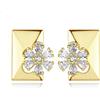 Banemi Orecchini Ipoallergenici Orecchini Lobo Donna Rame Fiore Con Cubic Zirconia Oro